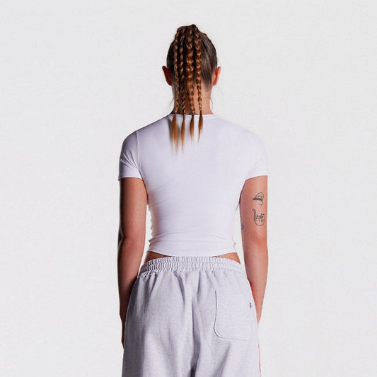 Essential Curved 短版上衣|白色