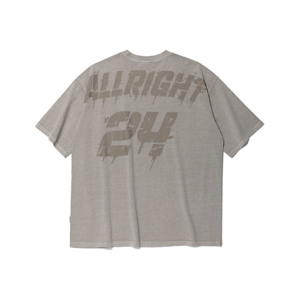 ALLRIGHT 24 復古水洗顏料染 T 恤｜奶茶色