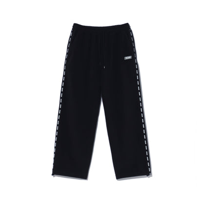 Freedom Tape Logo 字母刺繡絨毛長褲｜黑色