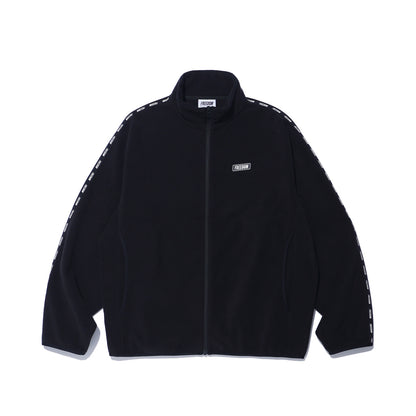 Freedom Tape Logo 字母刺繡絨毛外套｜黑色