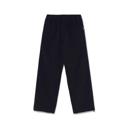 Freedom Tape Logo 字母刺繡絨毛長褲｜黑色