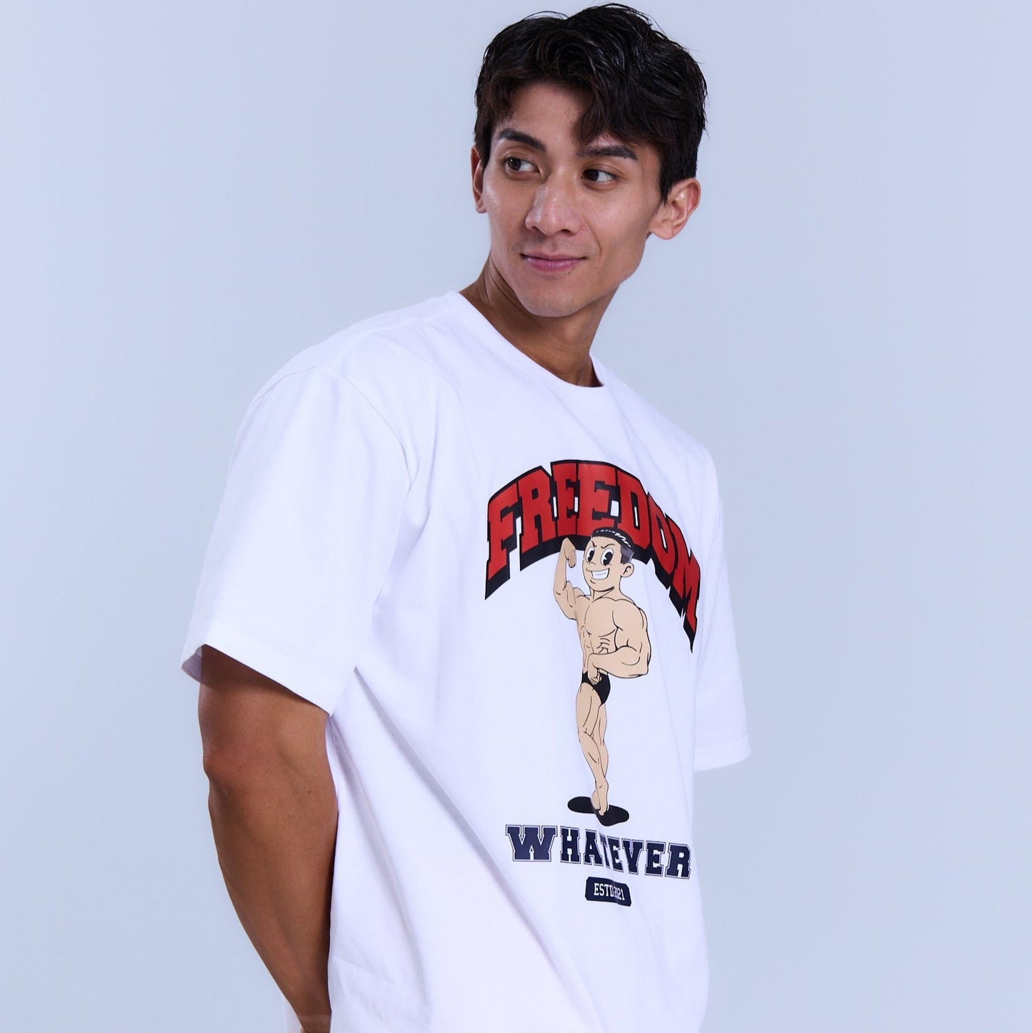 側胸二頭 Posing 短袖上衣｜白色