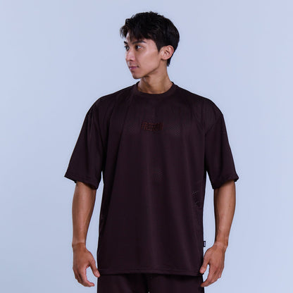 Freedom Logo Mesh Oversize 上衣｜咖啡色