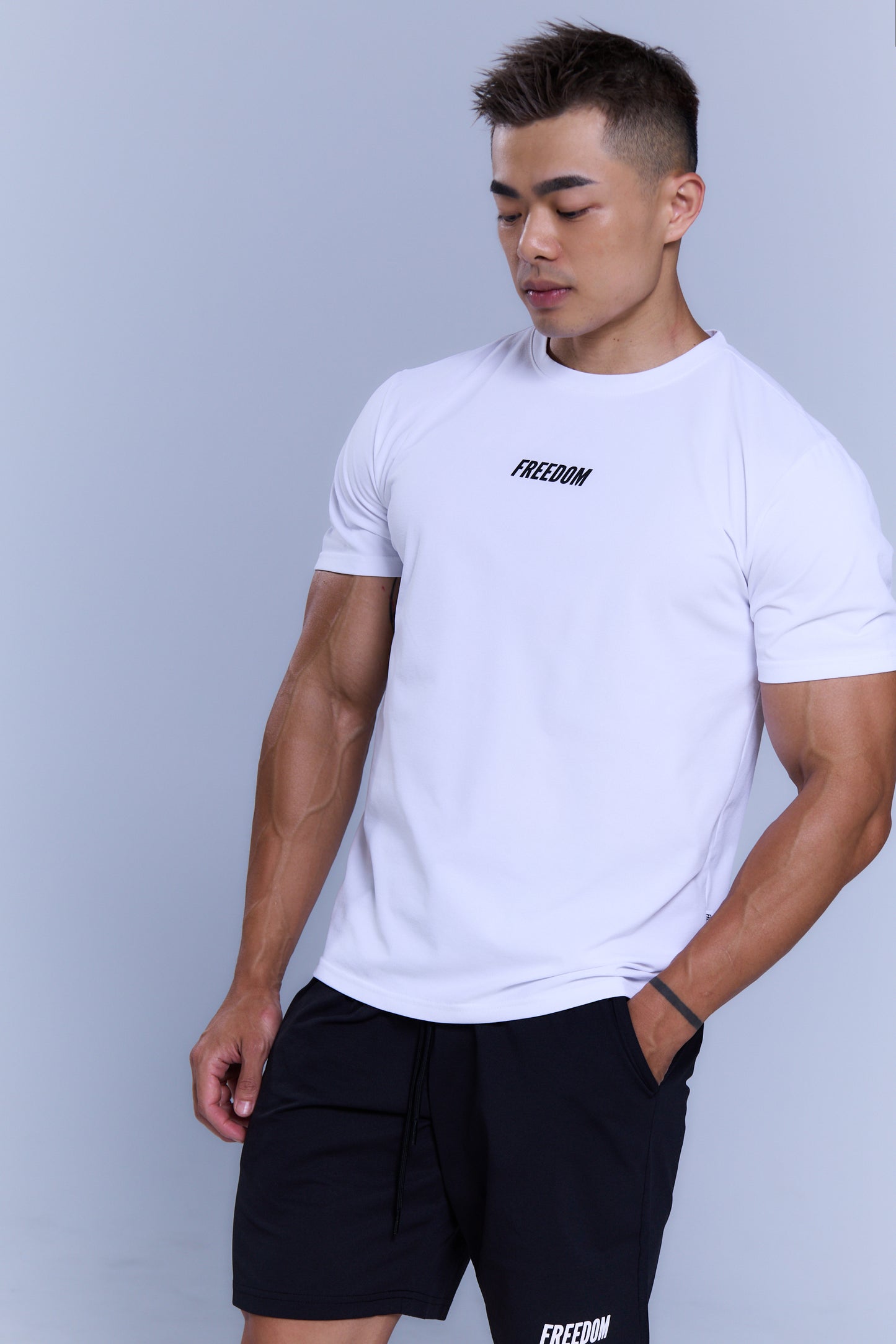 Essential Muscle Fit 運動 T-shirt｜白色