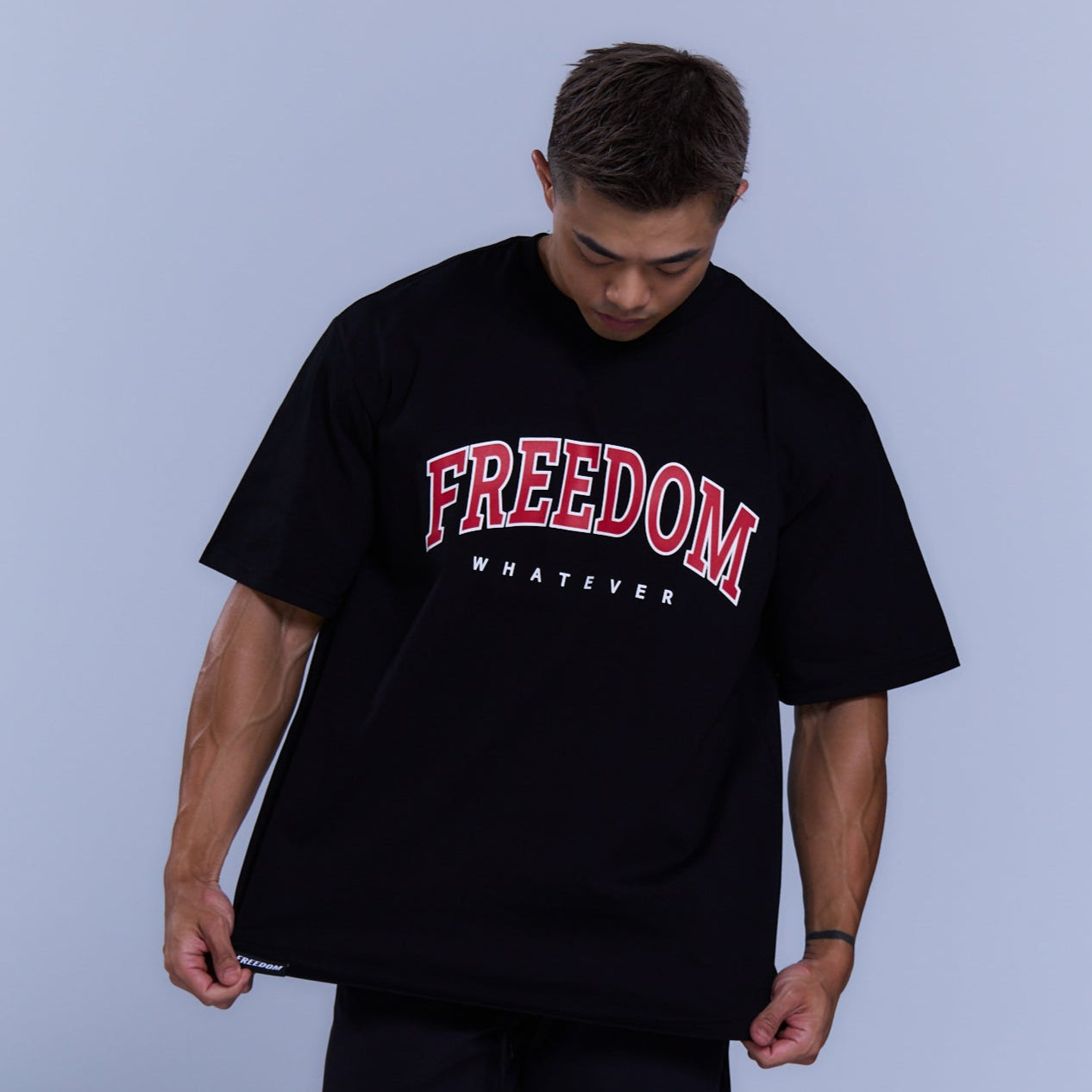 Freedom  ARCH LOGO 半寬T-Shirt｜黑紅撞色