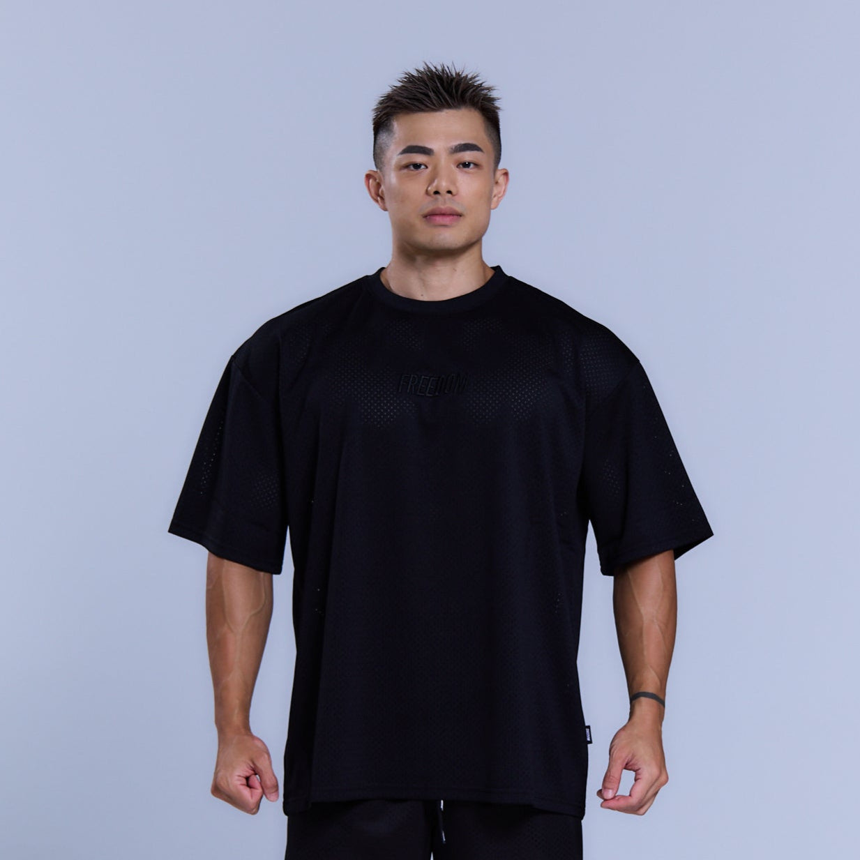 Freedom Logo Mesh Overfit 上衣｜黑色