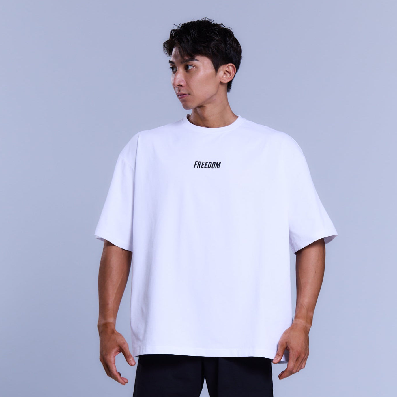 Essential Overfit 運動 T-shirt｜白色