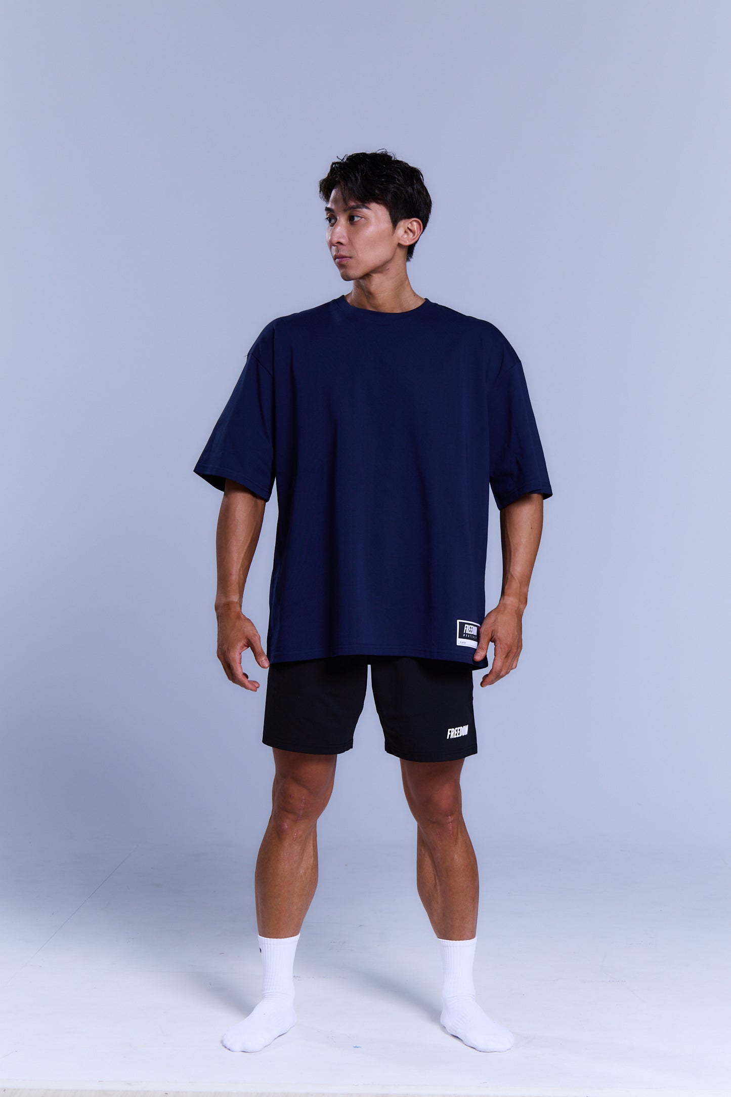 Overfit 背部 Logo上衣｜海軍藍