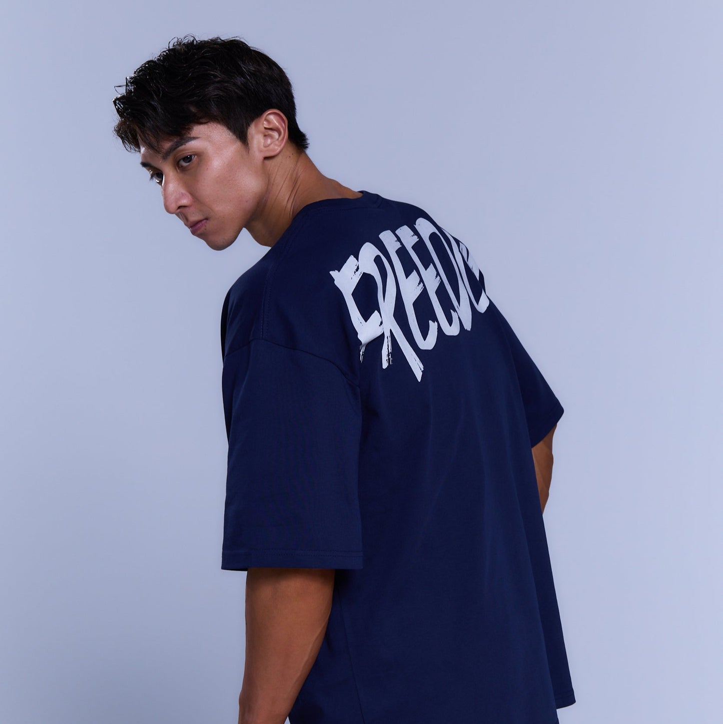 Overfit 背部 Logo上衣｜海軍藍