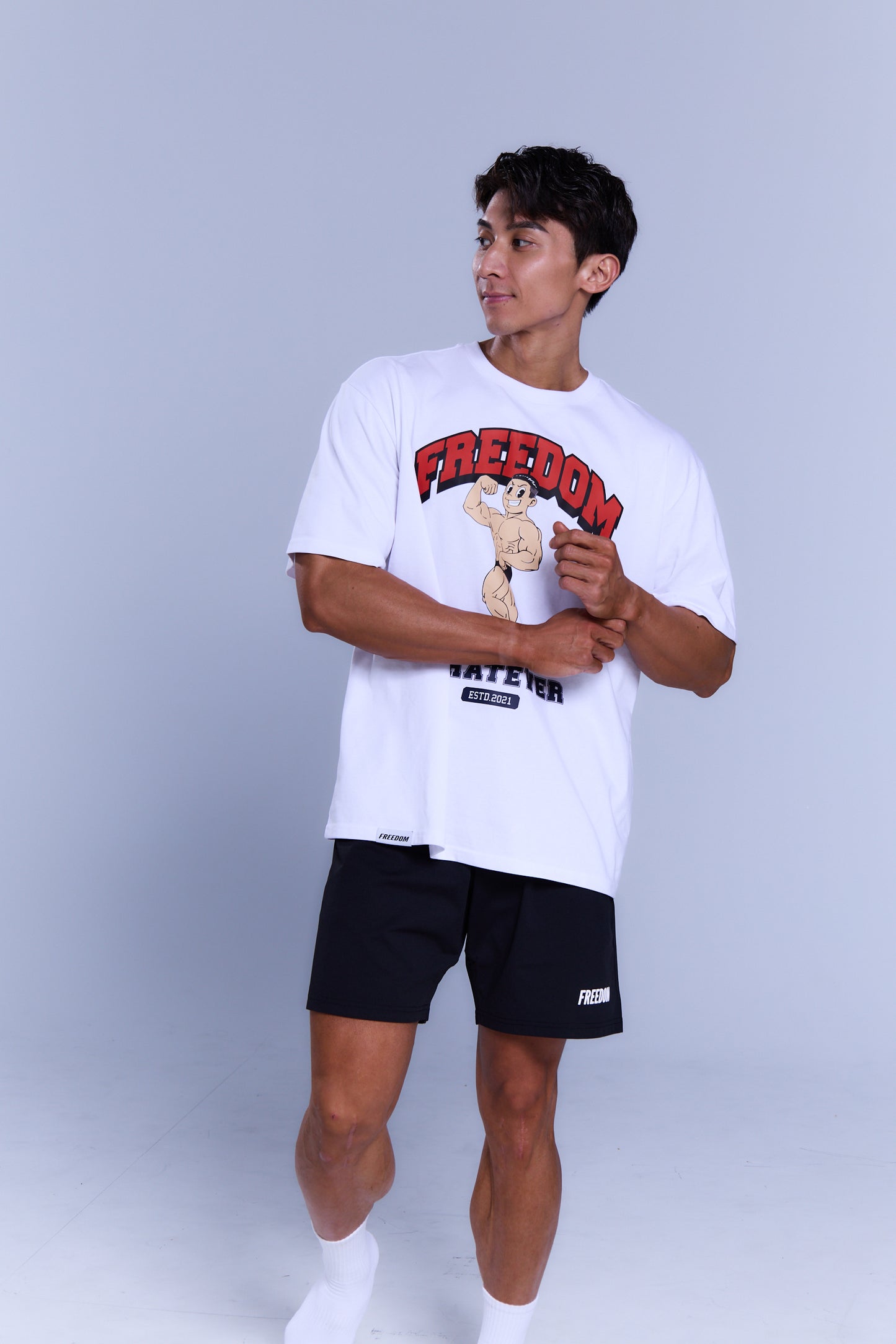 側胸二頭 Posing 短袖上衣｜白色