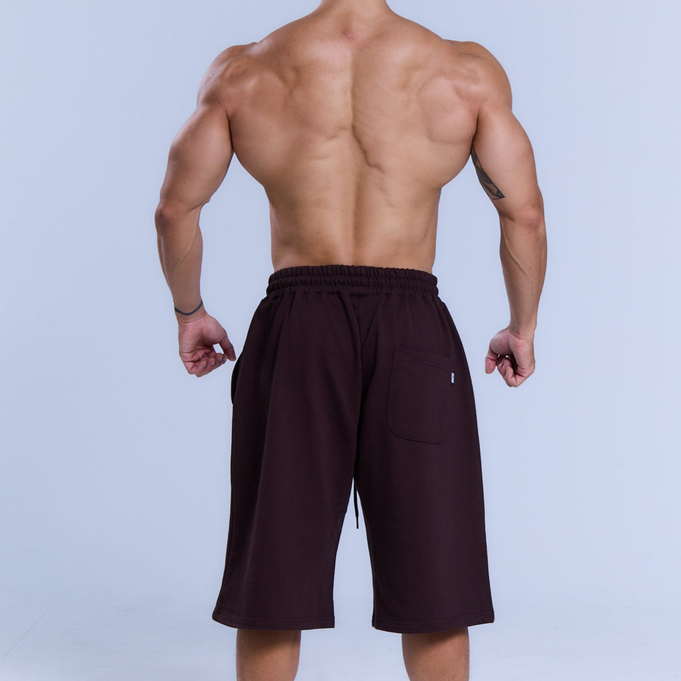 Freedom 碎骨壓紋短褲｜棕色