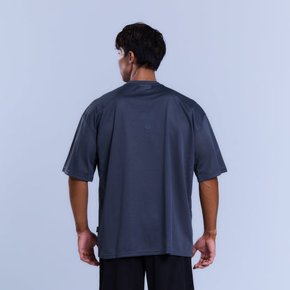 Freedom Logo Mesh Oversize 上衣｜深灰色