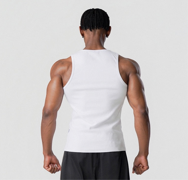 Freedom logo 羅紋緊身背心｜白色