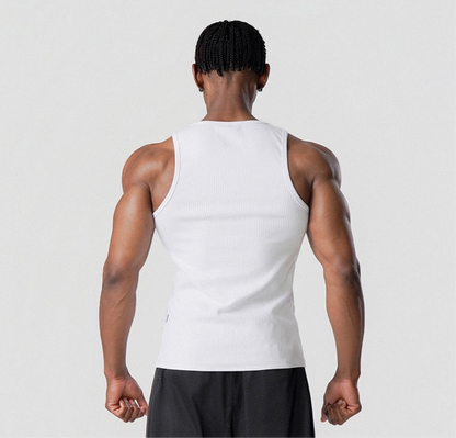 Freedom logo 羅紋緊身背心｜白色