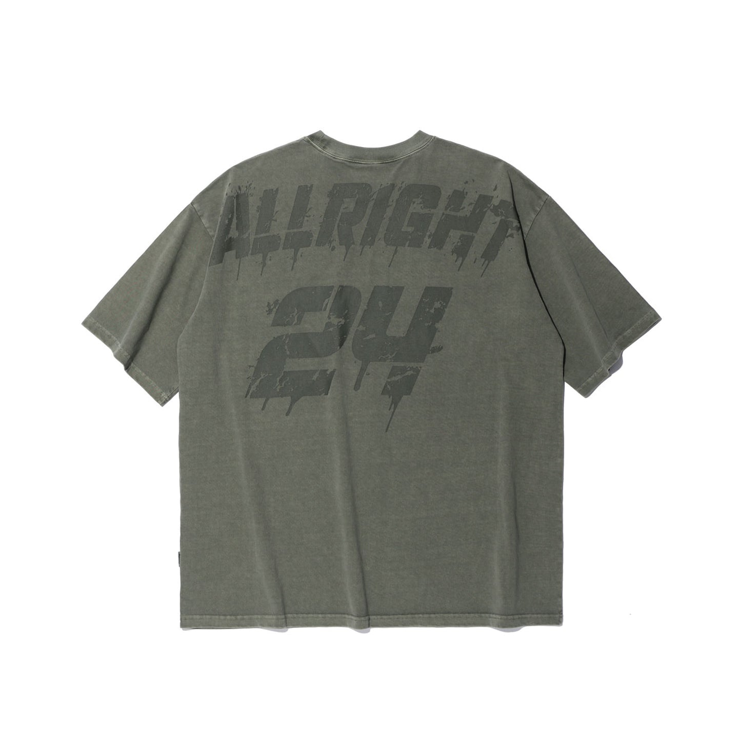 ALLRIGHT 24 復古水洗顏料染 T 恤｜綠色
