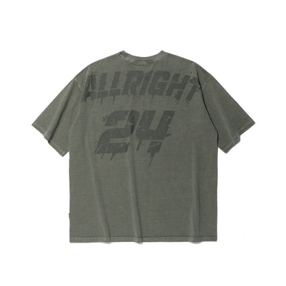ALLRIGHT 24 復古水洗顏料染 T 恤｜綠色