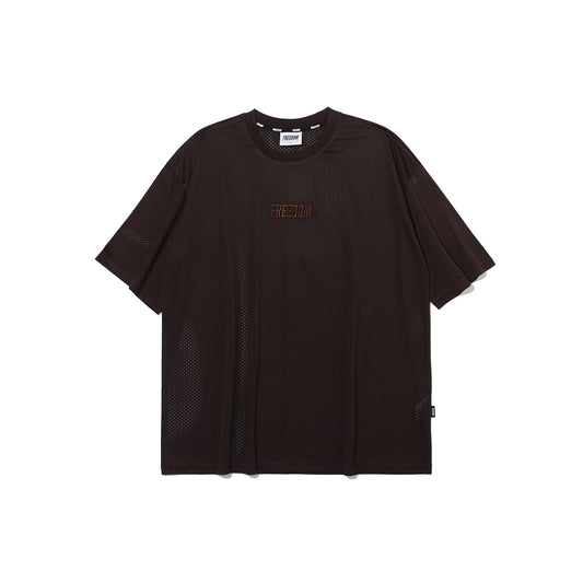 Freedom Logo Mesh Oversize 上衣｜咖啡色