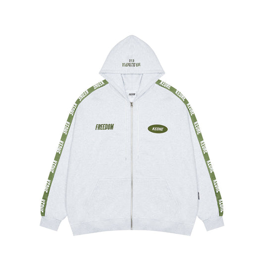 Keone Tape Logo 連帽外套｜白色