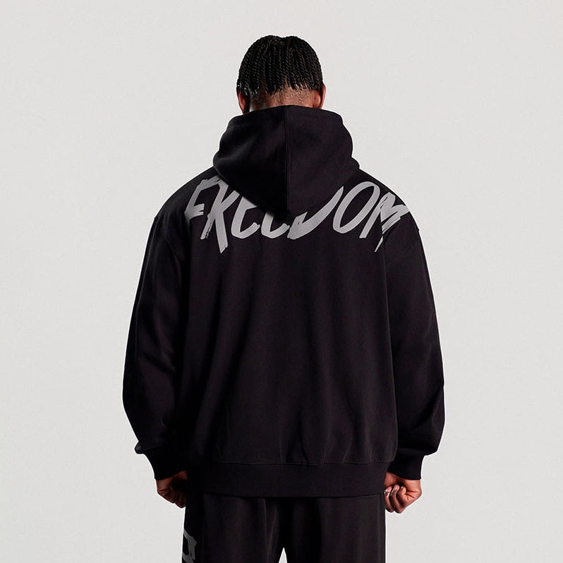 Freedom 背部 Logo 連帽外套｜黑灰色