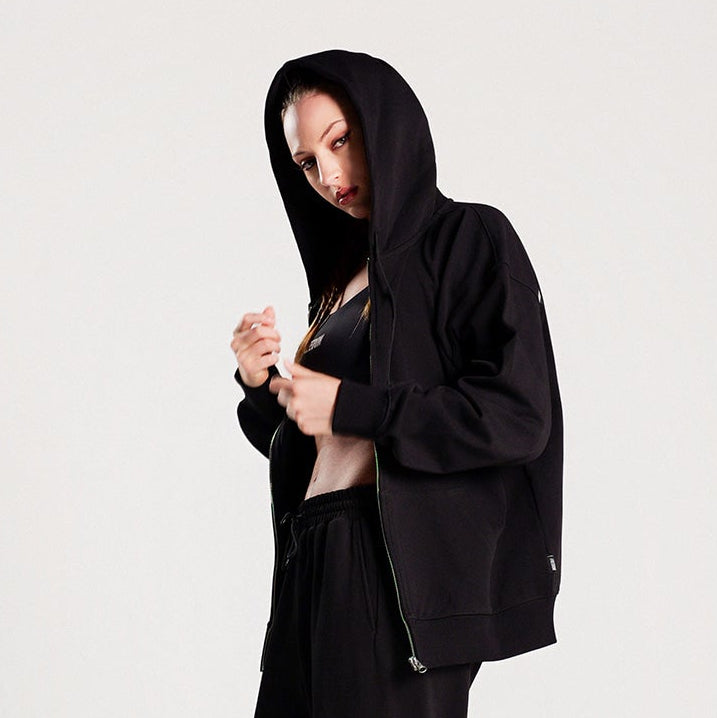 Freedom 背部 Logo 連帽外套｜黑灰色