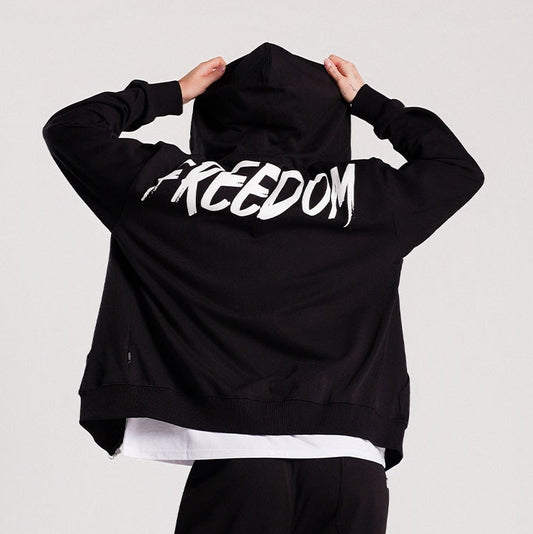 Freedom 背部 Logo 連帽外套｜黑白色