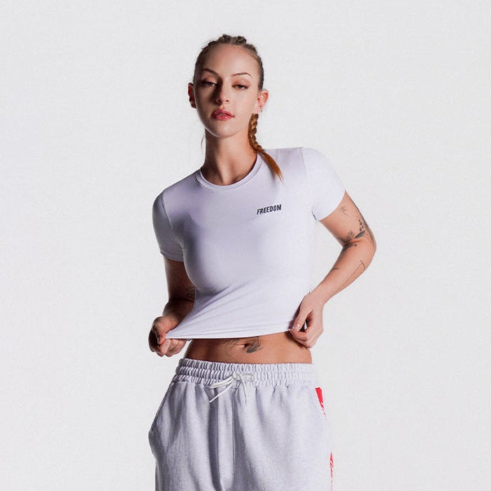 Essential Curved 短版上衣｜白色