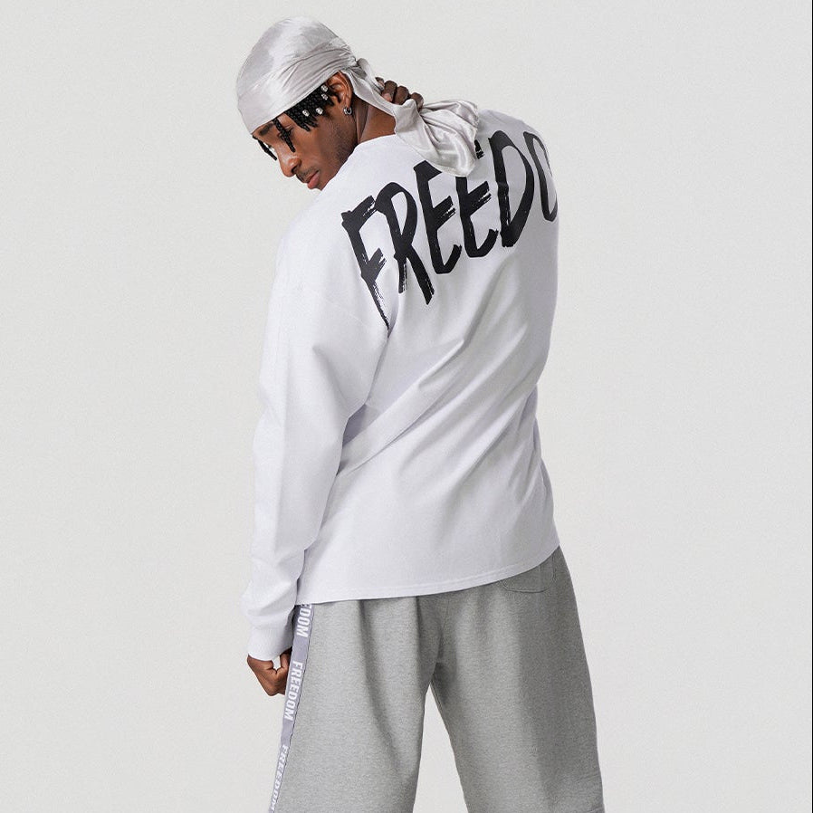 Freedom 背部 Logo 長袖上衣｜白色