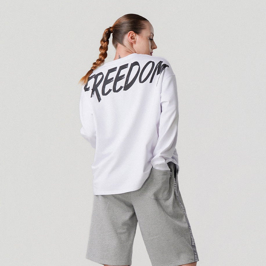 Freedom 背部 Logo 長袖上衣｜白色