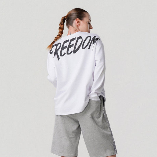 Freedom 背部 Logo 長袖上衣｜白色