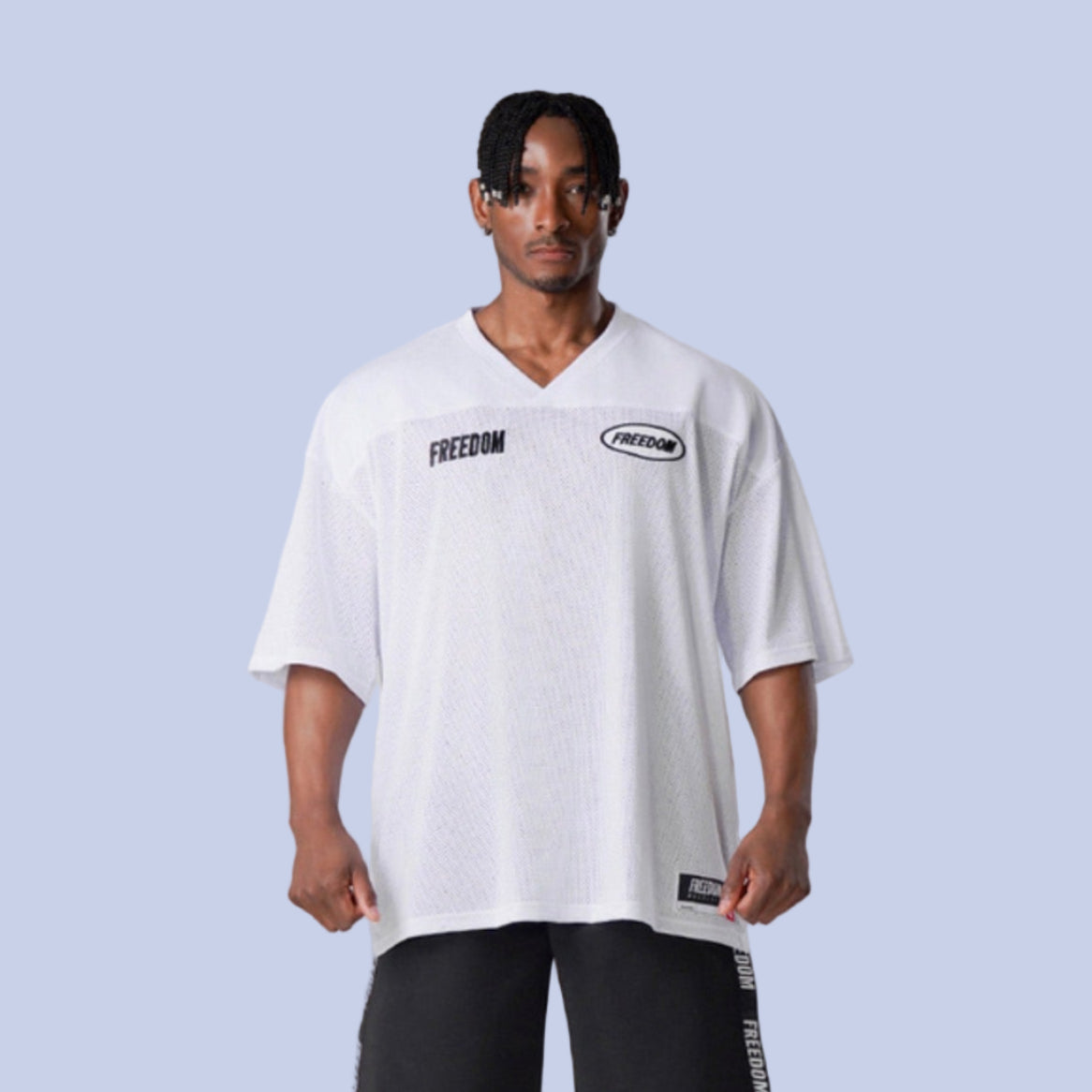 Freedom Mesh Rugby 橄欖球上衣｜白/黑