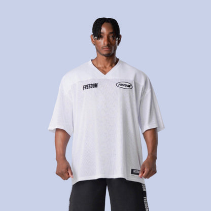 Freedom Mesh Rugby 橄欖球上衣｜白/黑