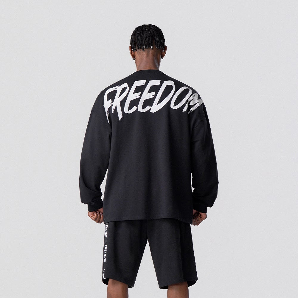 Freedom 背部 Logo 長袖上衣｜黑色