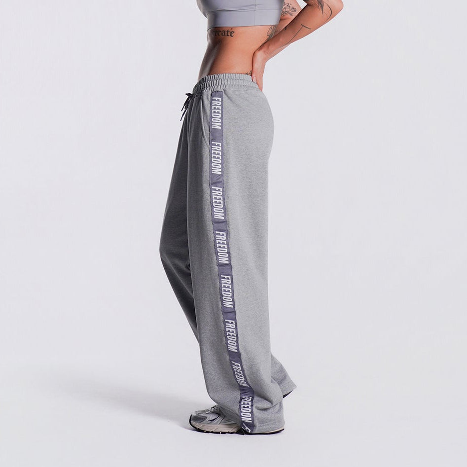 Freedom Tape Logo 女款長褲｜灰色