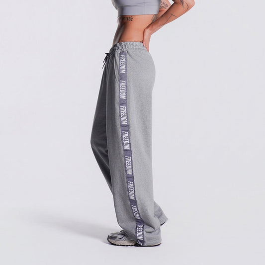 Freedom Tape Logo 女款長褲｜灰色