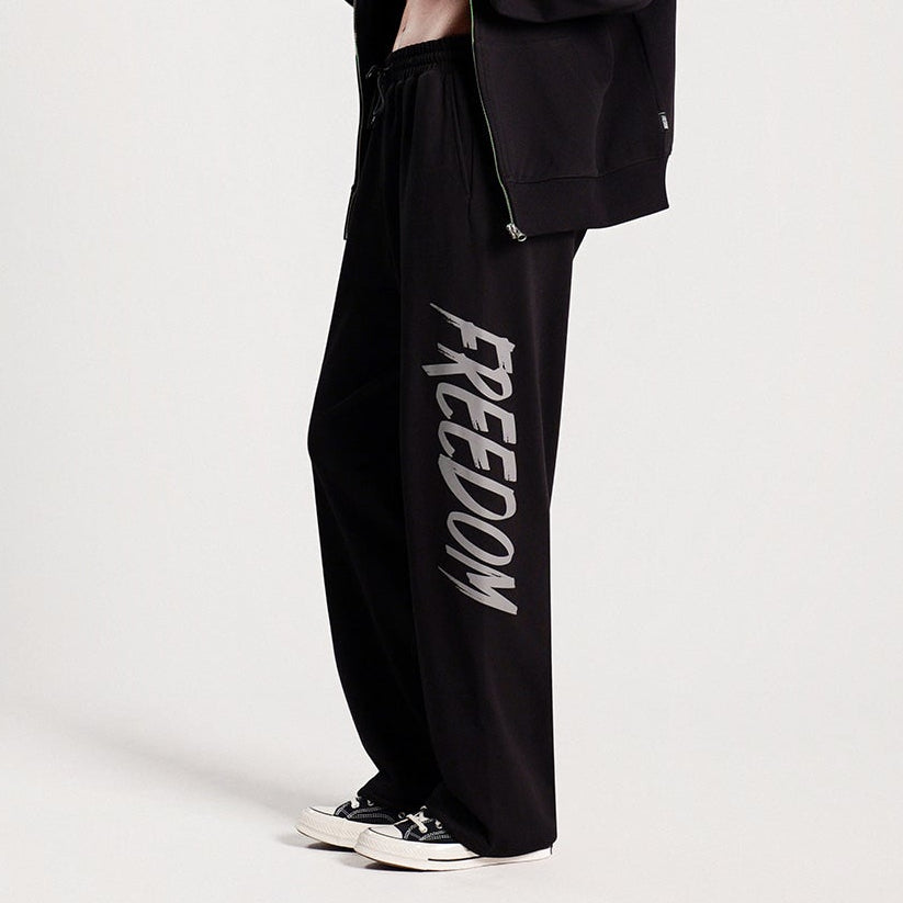 Freedom Print Logo 長褲｜黑灰色