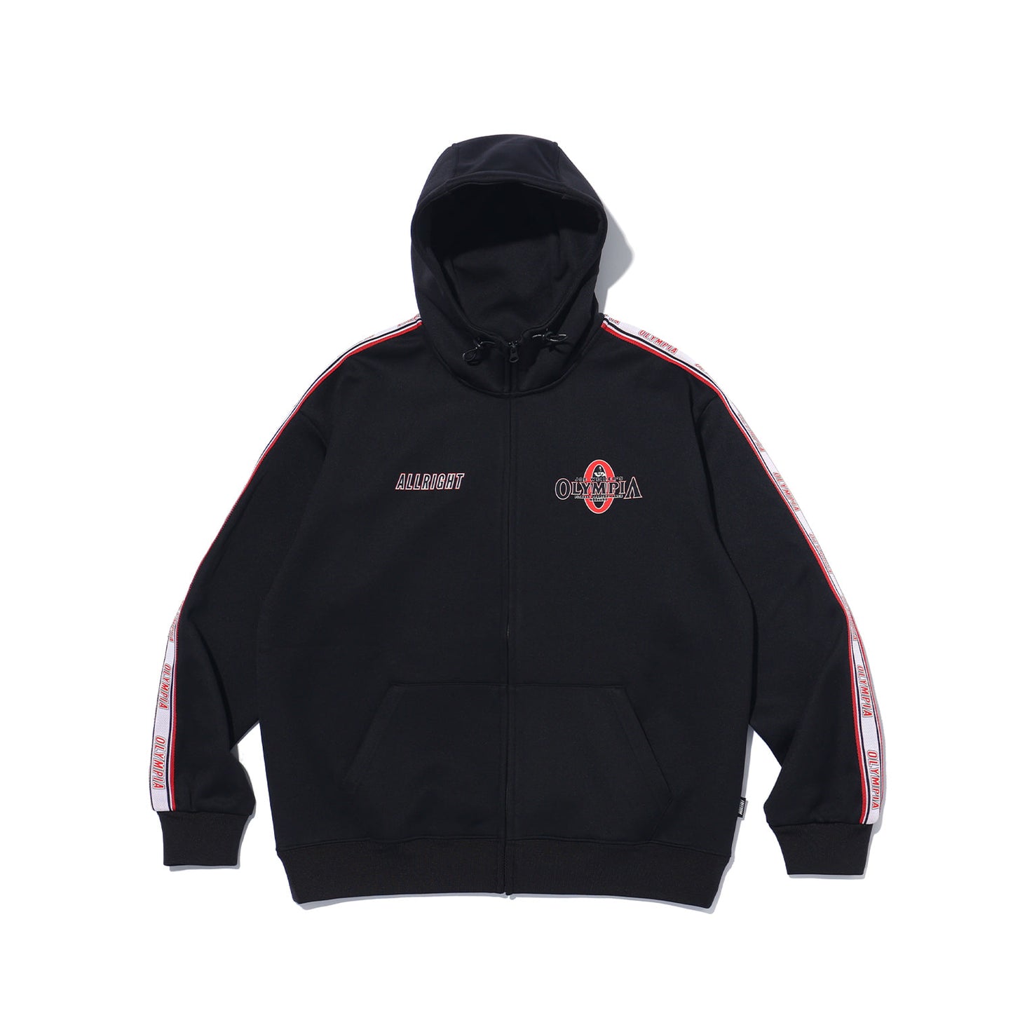 Olympia Allright Tape Logo 連帽外套｜黑色