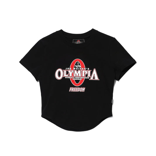 Olympia Big Logo 短板圓弧上衣｜黑色